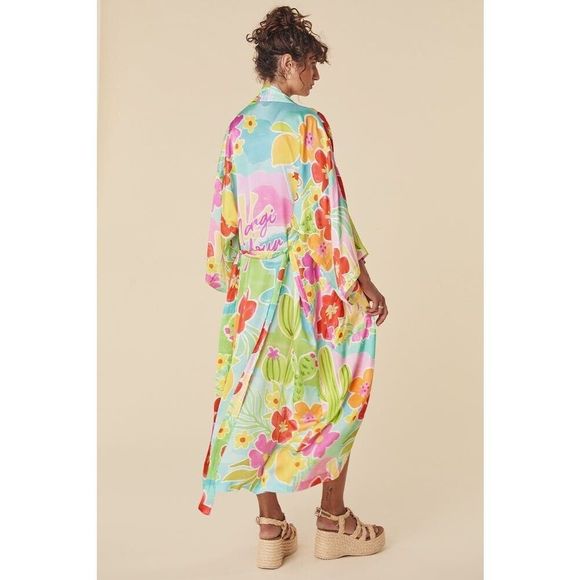 NWT Spell Margi Hour Maxi Robe Tutti Fruiti Size Medium /Large